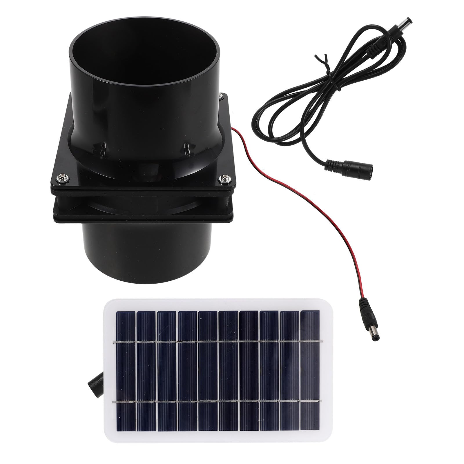 Hemobllo Solarbetriebener Abluftventilator 10w 4, 72 Zoll mit Solarpanel
