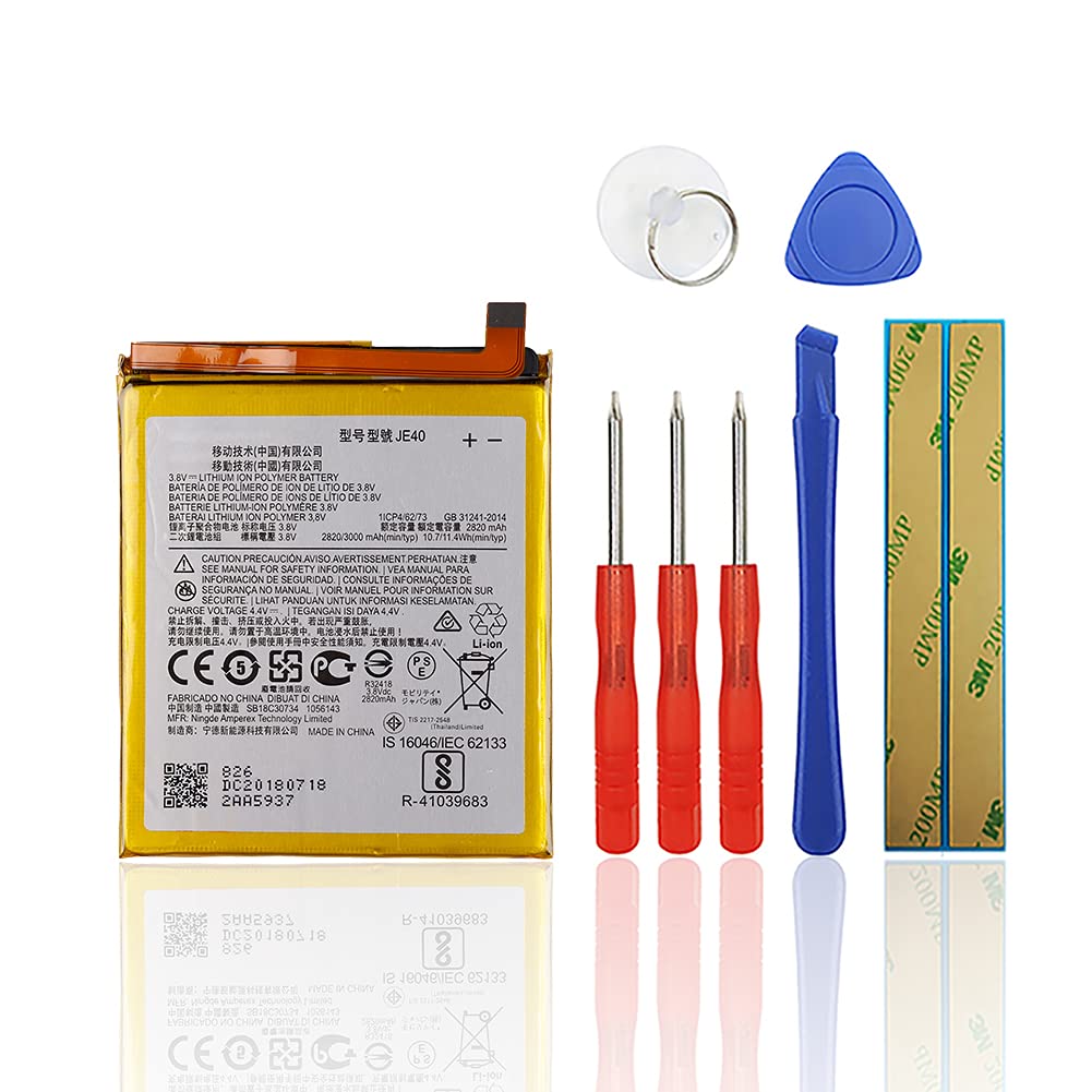 SwarKing Replacement Battery Compatible with JE40 Motorola Moto One P30 Play XT1941 Moto G7 Play XT1952 with Toolkit