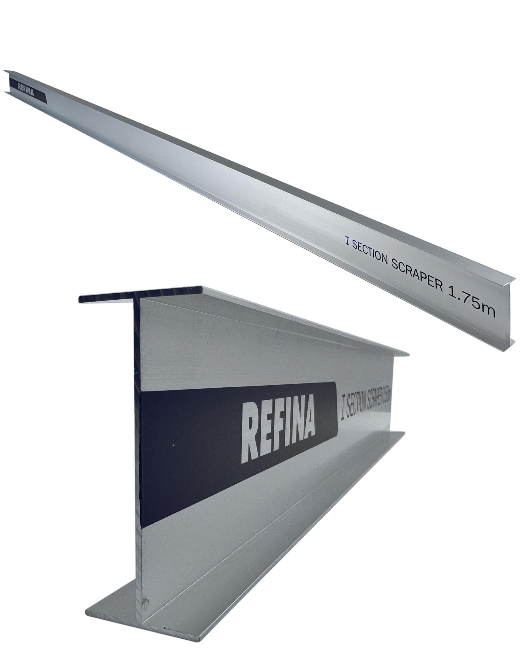 REFINA 5'9" (1.75m) I-Section Scraper Tool for Levelling, Flattening, Scraping & Render Finishes - 75 x 30mm Profile w/Straight Edge & Non-Marking Finish - Lightweight & Durable Aluminium I-Bar