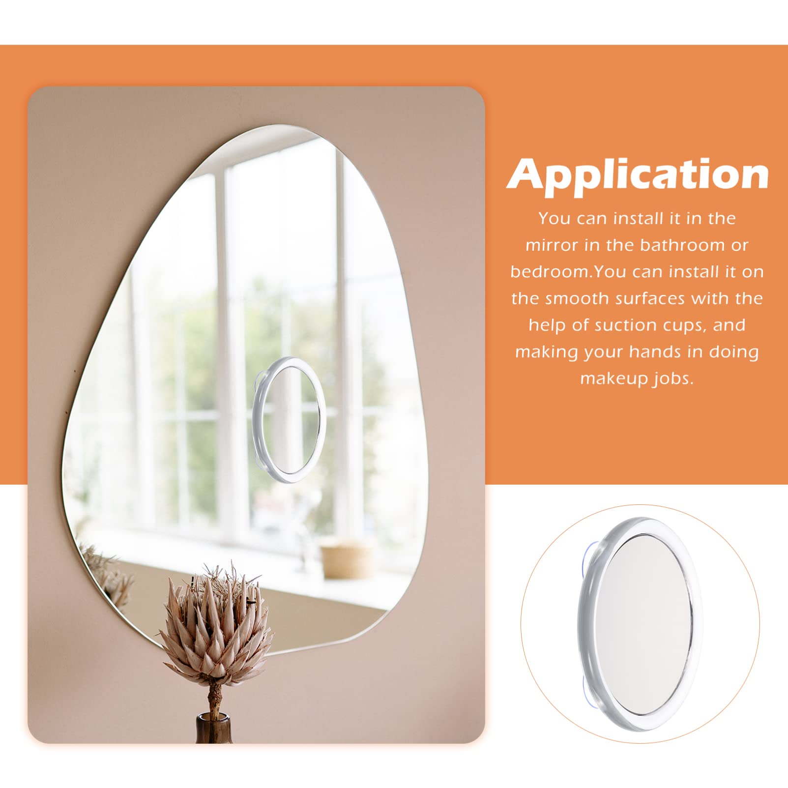POPETPOP 3pezzi Specchietto Da Trucco Con Ventosa Ingranditore Per Dettagli Di Bellezza Per Viaggi e Uso Quotidiano Design Elegante e Compatto