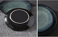 Vista 3 de Plato plano redondo de cerámica Platón para cena y cocina para plato principal de carne de espagueti, plato de aperitivos de frutas de 9 pulgadas