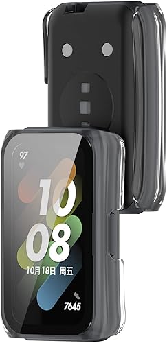 Miniatura 3 de Paquete de 2 fundas de reloj compatibles con Huawei Band 6Honor Band 7 6 para hombres y mujeres, marco de carcasa de PC y película templado HD para