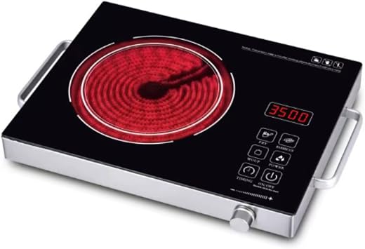 Electric Stove Ceramic, Tabletop Cooker, Cooking Heater, 110V, Portable, Gas Stove, Tabletop 3500W Hot Plate, Cutdred High Heat, Induction Stove with Handle, Ceramic Heater, Ceramic, Infrared Tabletop