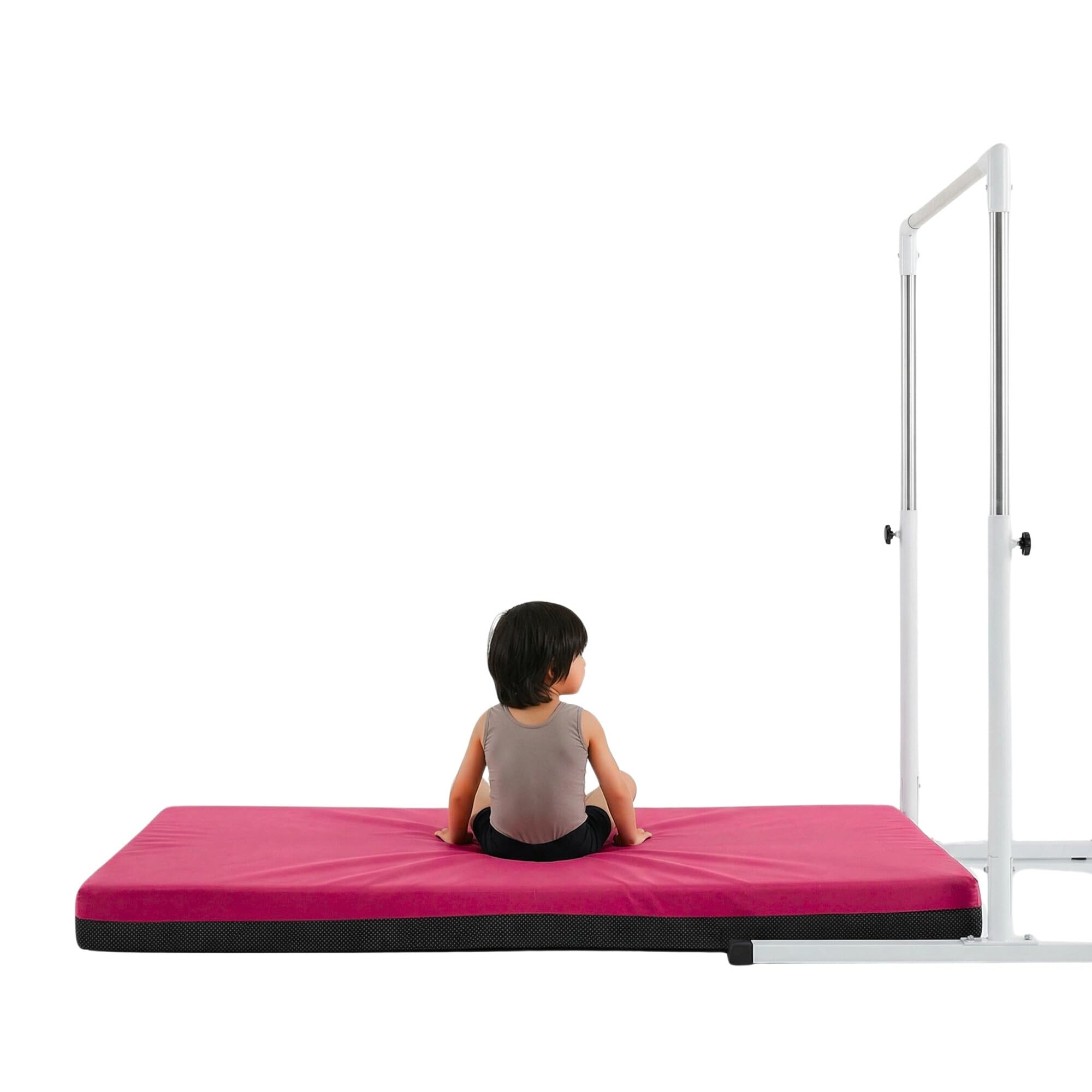Non Slip Crash Mat For Gymnastics Bars Training Horizantel Bar Landing Crashing [120cm x 120cm x 8cm, Pink]