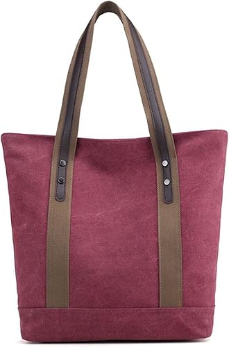 Miniatura 10 de Bolsos de hombro de lona para mujer estilo retro casual bolso de trabajo bolso de mano