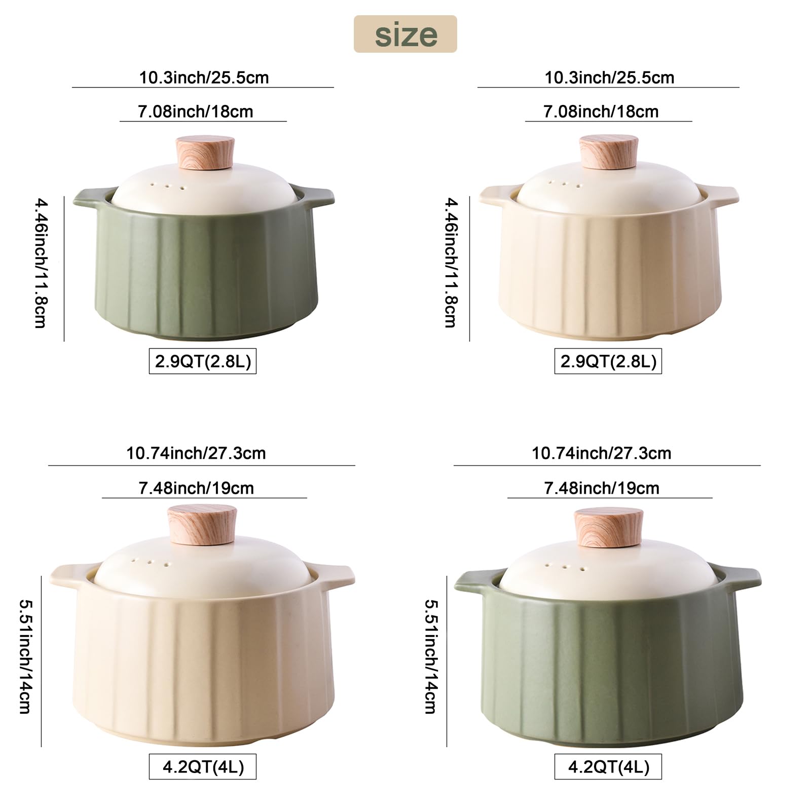 Ceramiczne naczynie żaroodporne, gliniany garnek, gliniany garnek z pokrywką, garnek do gulaszu, zupy, pary, odporny na wysokie temperatury, 4,2 l (4 l) żółty