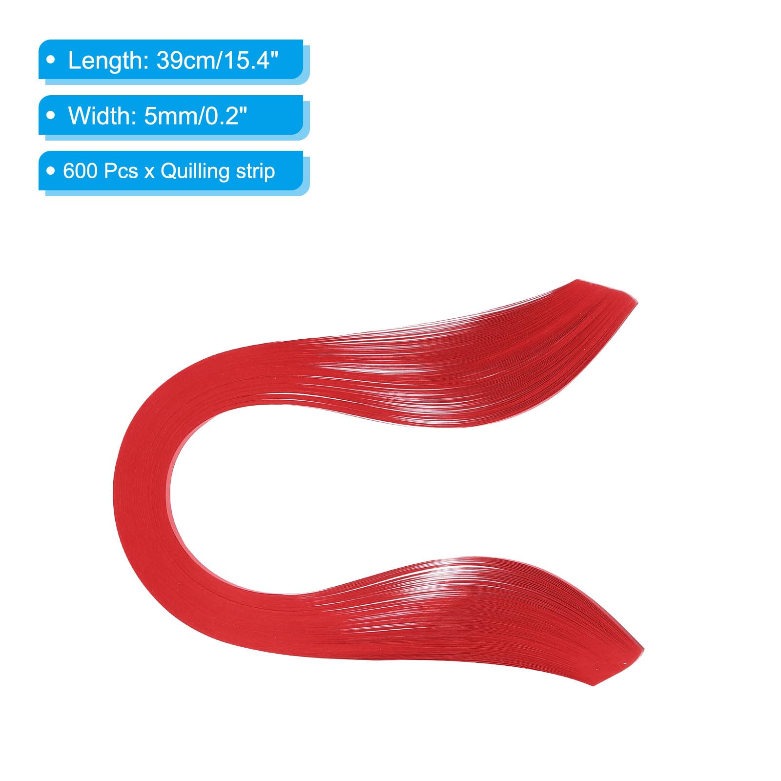 PATIKIL Quilling Strips Paper 600pcs 5mm 39cm Origami Paper Quilling Kits for Art DIY Hand Craft Christmas Red - Image 2