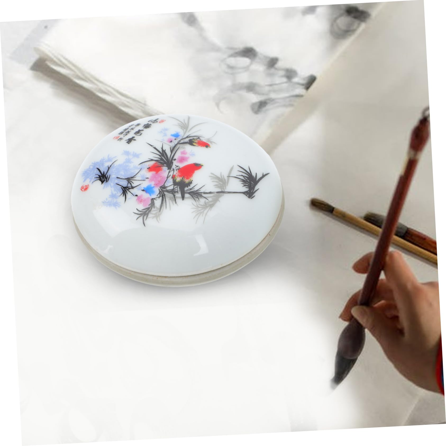 DOITOOL 2 Set Tampone di Inchiostro Rosso Mano Tampone Multiuso Tamponi per Timbri per Tampone per Pittura Tampone di Inchiostro per La Pittura Ceramica 2 Pezzi*2