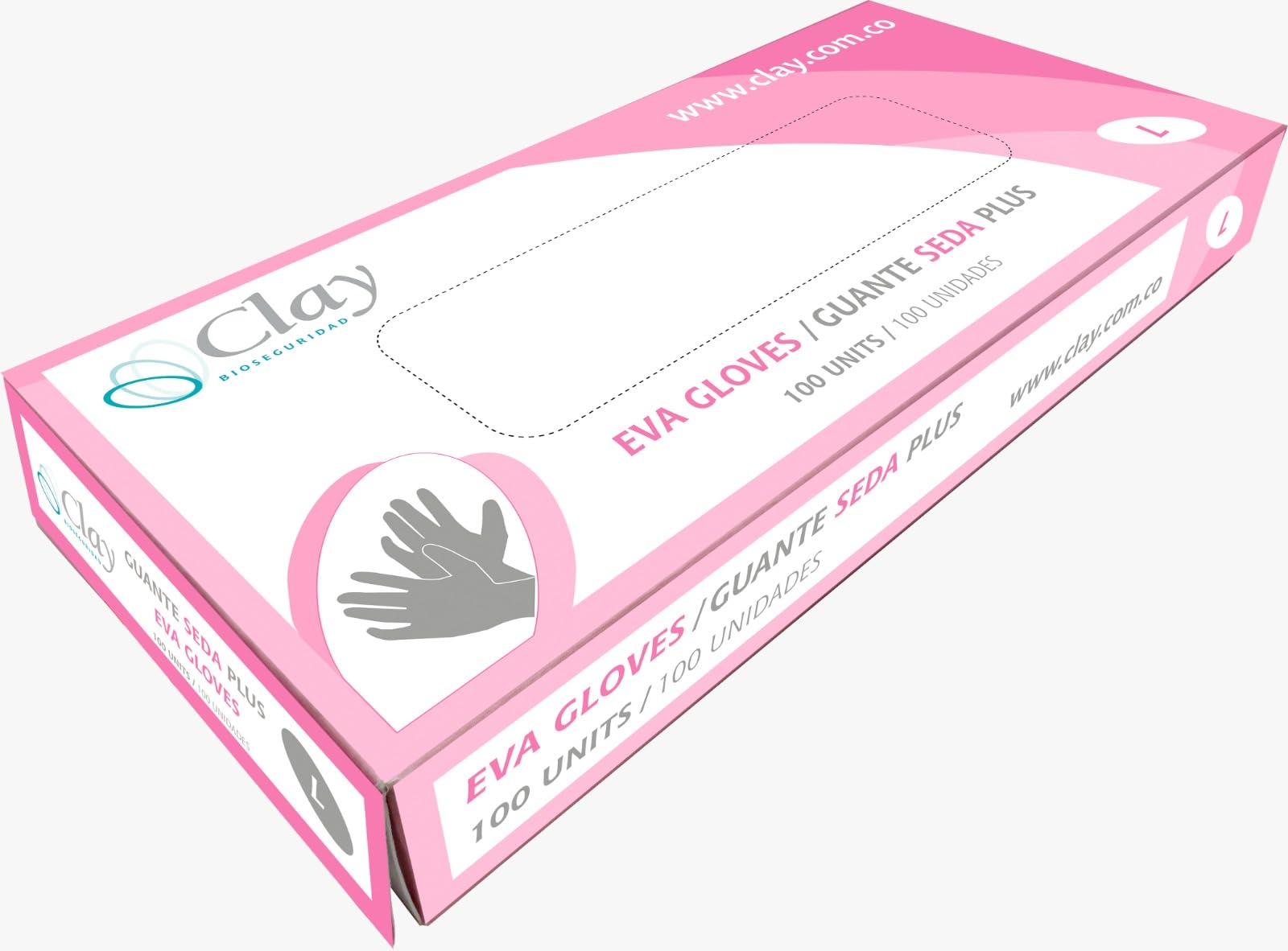 CLAY Eva Silk Gloves, Disposable & Versatile Protective Gear Ideal for Industrial, Food Handling Uses & More - 100 units, L