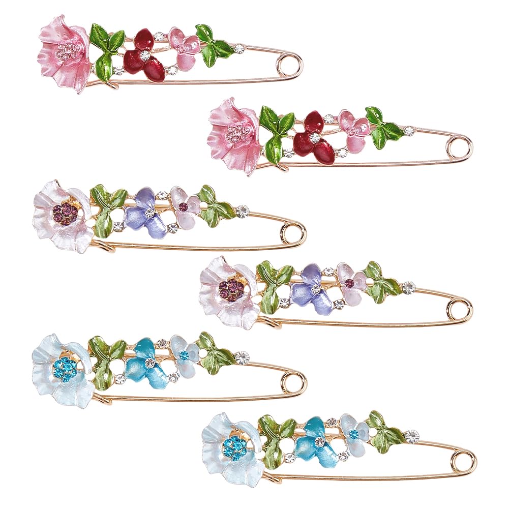 Broche de sûreté fleur anti-bâillement pour ajuster les cols, pulls et robes fluides
