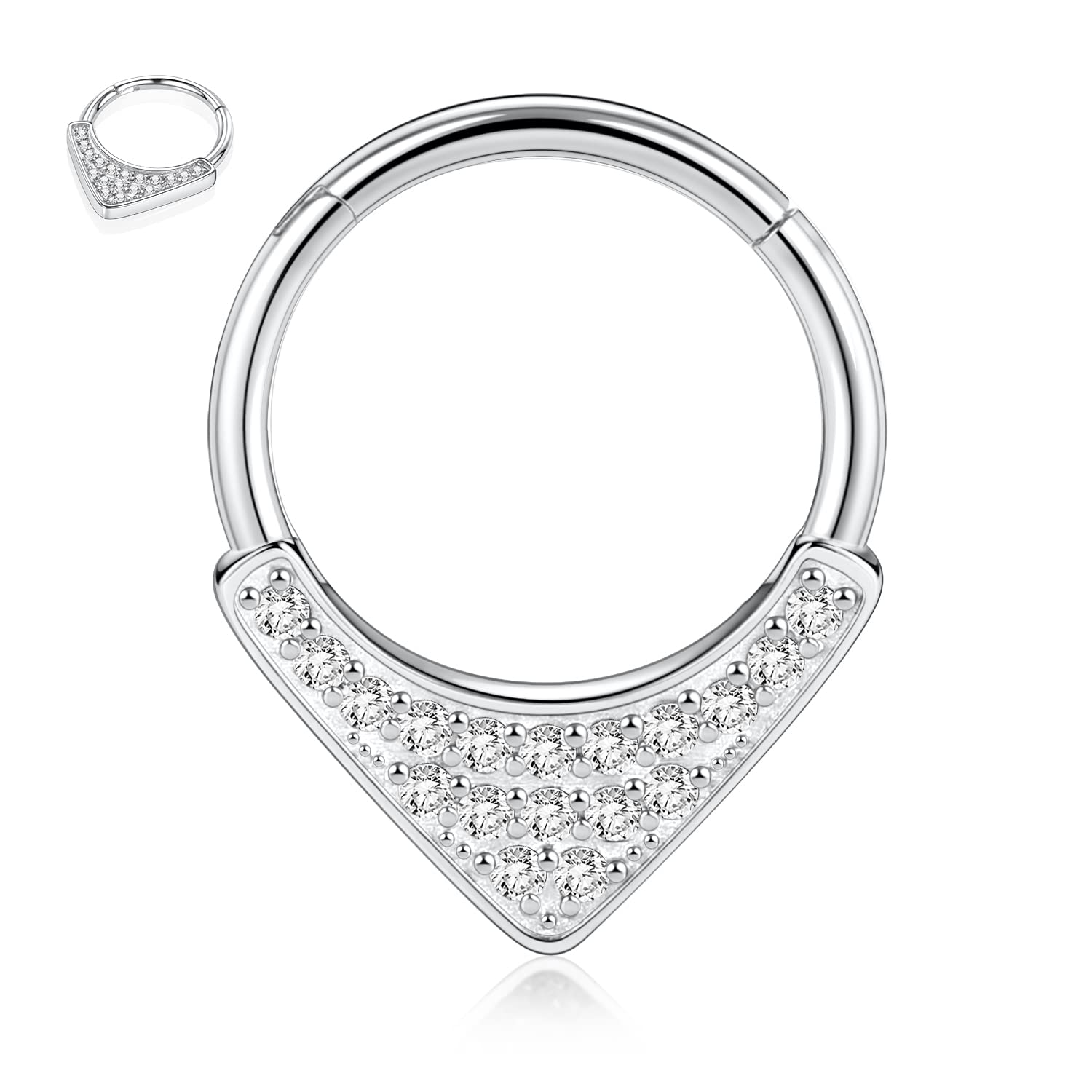 hengkaixuan Teardrop Daith Earrings Septum Jewellery Nose Hoop Ring Surgical Steel Daith Rook Tragus Piercing Jewellery Septum Clicker Ring Small Hoop Earring — view 11