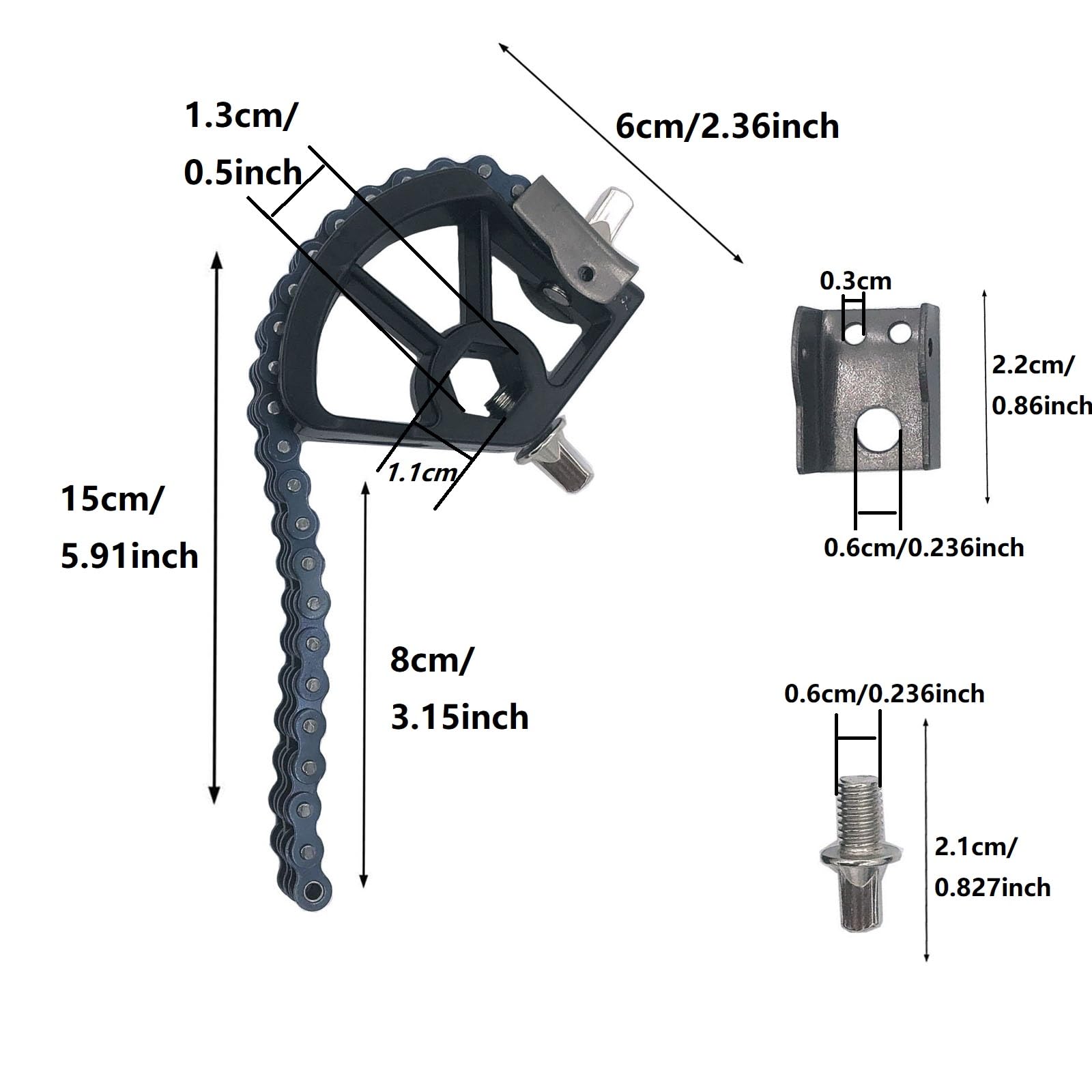 TUOREN Bass Drum Foot Pedal Chain Sprocket Cam Bracket Parts Double Chain Drive Connector Device Assembly Bass Kick Drum Pedal Replacement Parts Black : Musical Instruments