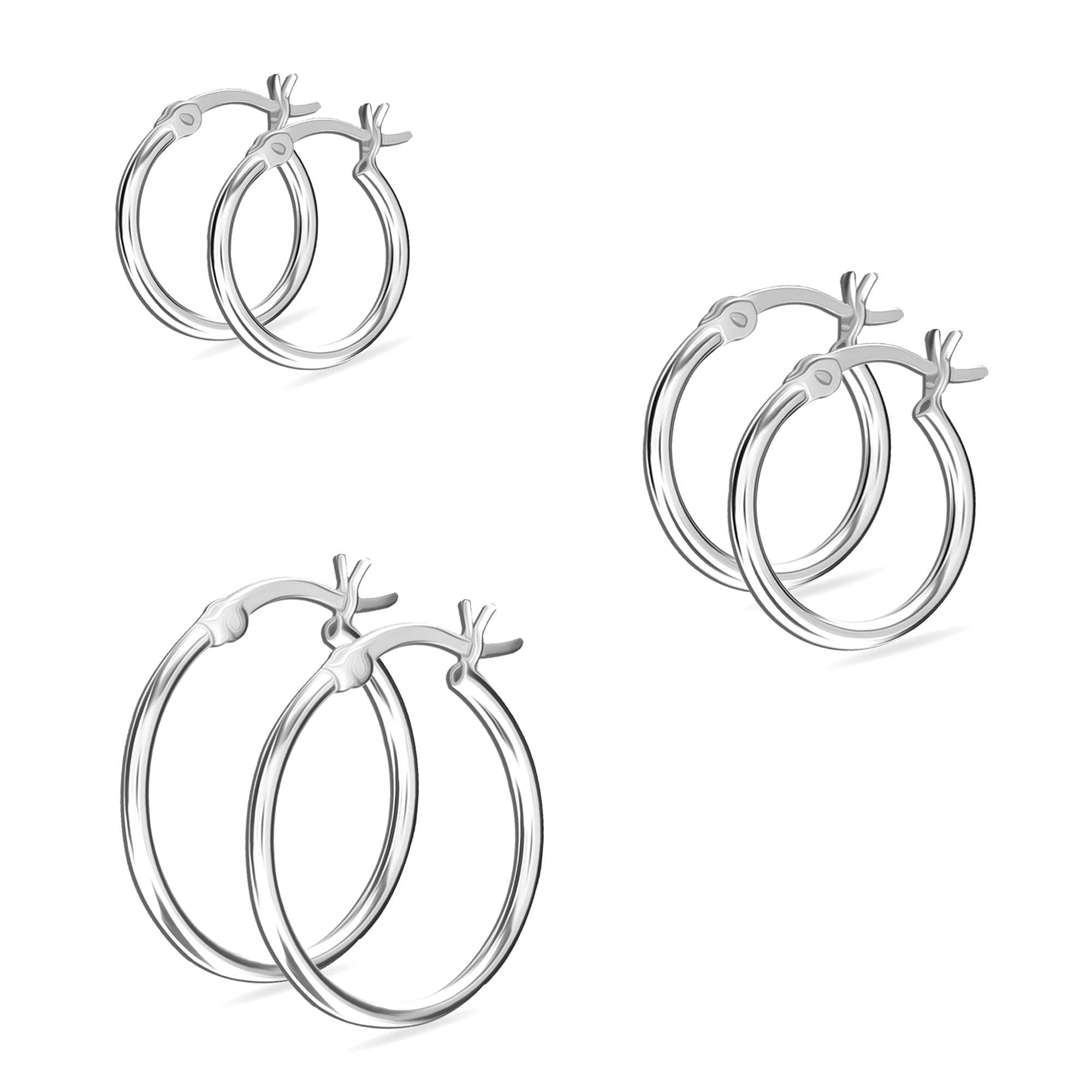 Amazon Brand - Nora Nico Sterling Silver BIS Hallmarked Jewelry Small Hoop Earrings for Women 12,15,20 MM (B09GMBK8FG) Amazon Price History, Amazon Price Tracker