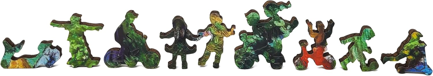 Wooden Puzzle for Adults - Uniquely Shaped Pieces - Made in The USA by FoxSmartBox - 420 Pieces - Summer and Playing Children