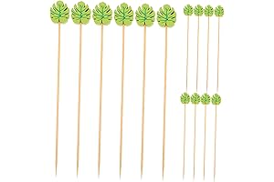 KJHBV Wine Green Leaf Label Toothpicks, Party Picks Snack Fruit Cocktail Essentials