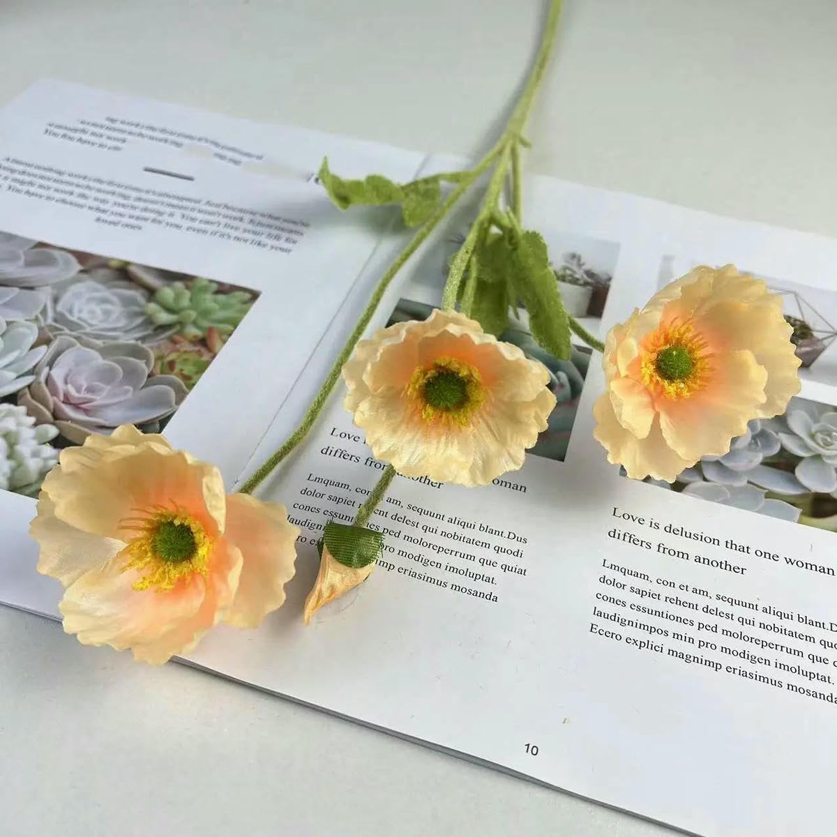CVJdfhRE fake flowers， Artificial Flowers Bouquet Silk Fake For Home Decor Garden Marriage Party Wedding Decoration DIY Vase Accessories(Champagne)