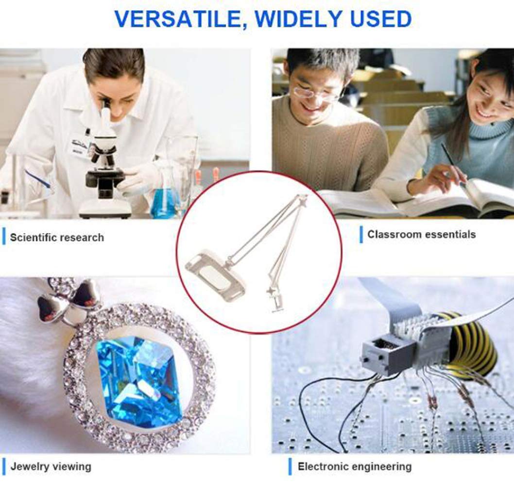 Lupa, lámpara de Aumento LED con Pinza, con Brazo Giratorio Ajustable, luz, Lupa de 10 aumentos, lámpara de Aumento Vertical de Escritorio, luz de Belleza, Soporte de Belleza ajust