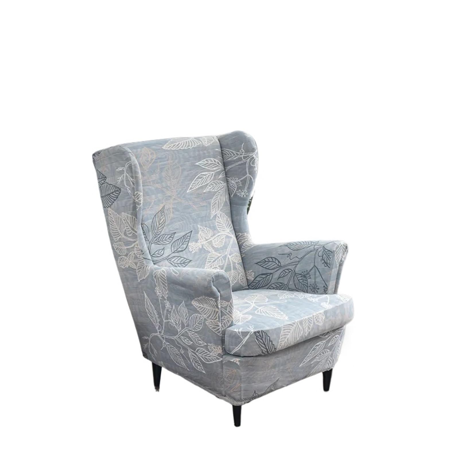GCYEIDMA Wing Chair Slipcover Flowers Wing Chair Cover Sloping Back Armchair Covers Elastic Slipcover Wingback Sofa(A12 Wingchair Cover)