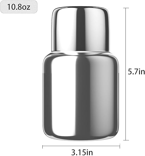 Miniatura 3 de Mini botella de agua aislada de 10.8 onzas, vaso pequeño aislado al vacío para bebidas calientes y frías, boca ancha, a prueba de fugas, taza de