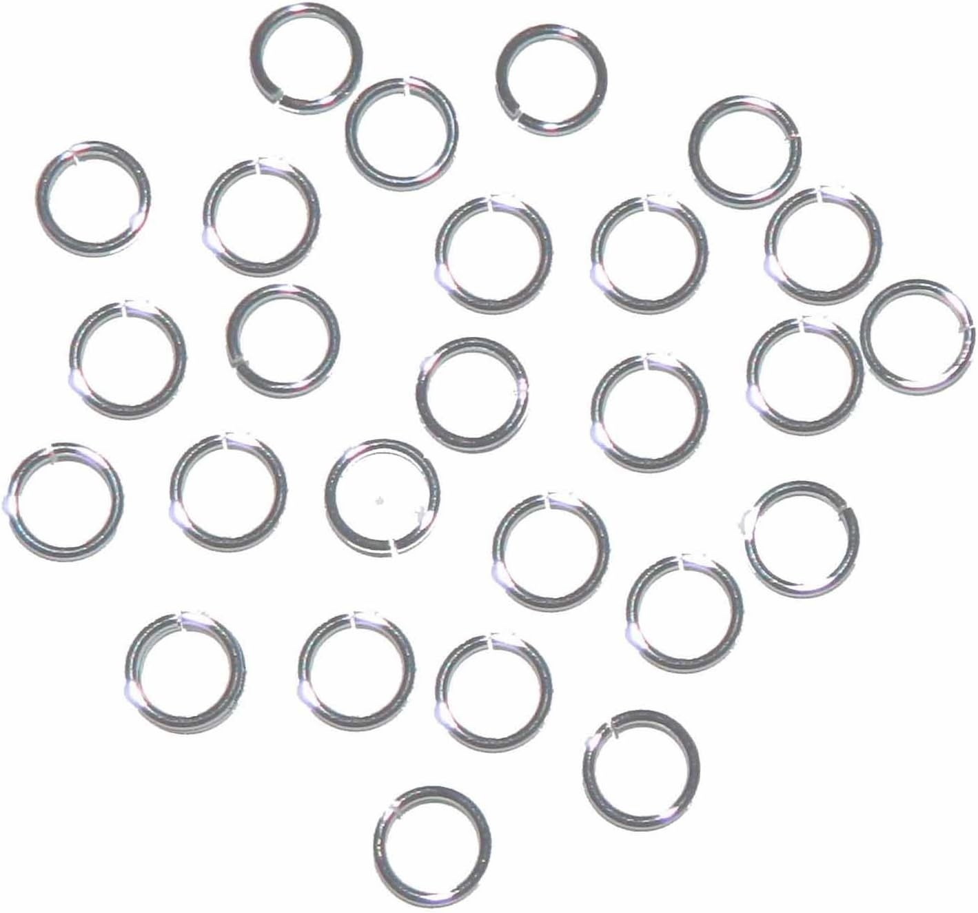 Rockin Beads Brand, 400 Jump Rings, Silver-plated Brass, 8mm Round, 18 Gauge. 6mm Inside Jewelry Connectors Chain Links Sold Per Pkg of 400