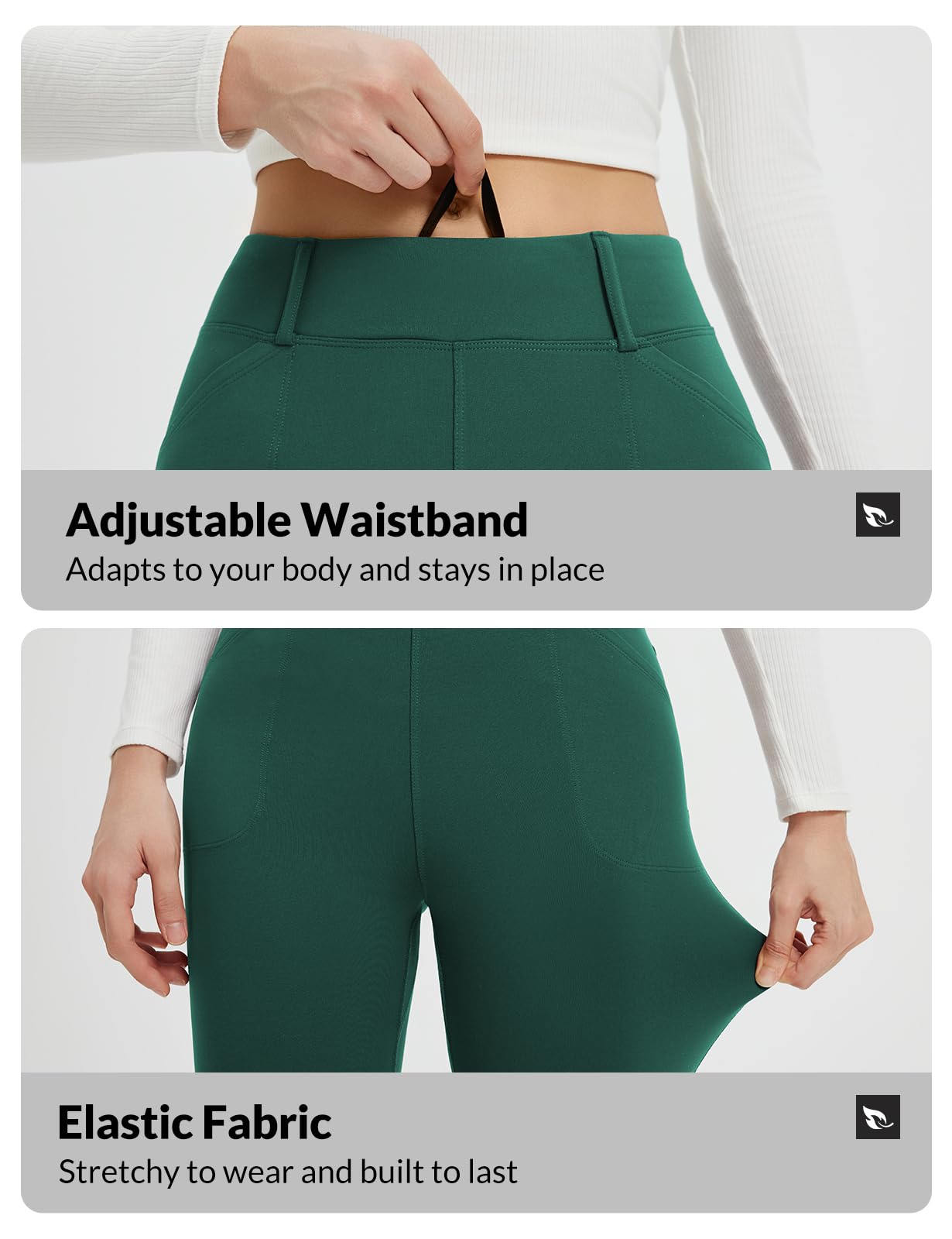 baleaf Legging croisé doublé en polaire avec poches pour femme - Collants d'hiver chauds et croisés - Pantalon de yoga taille haute