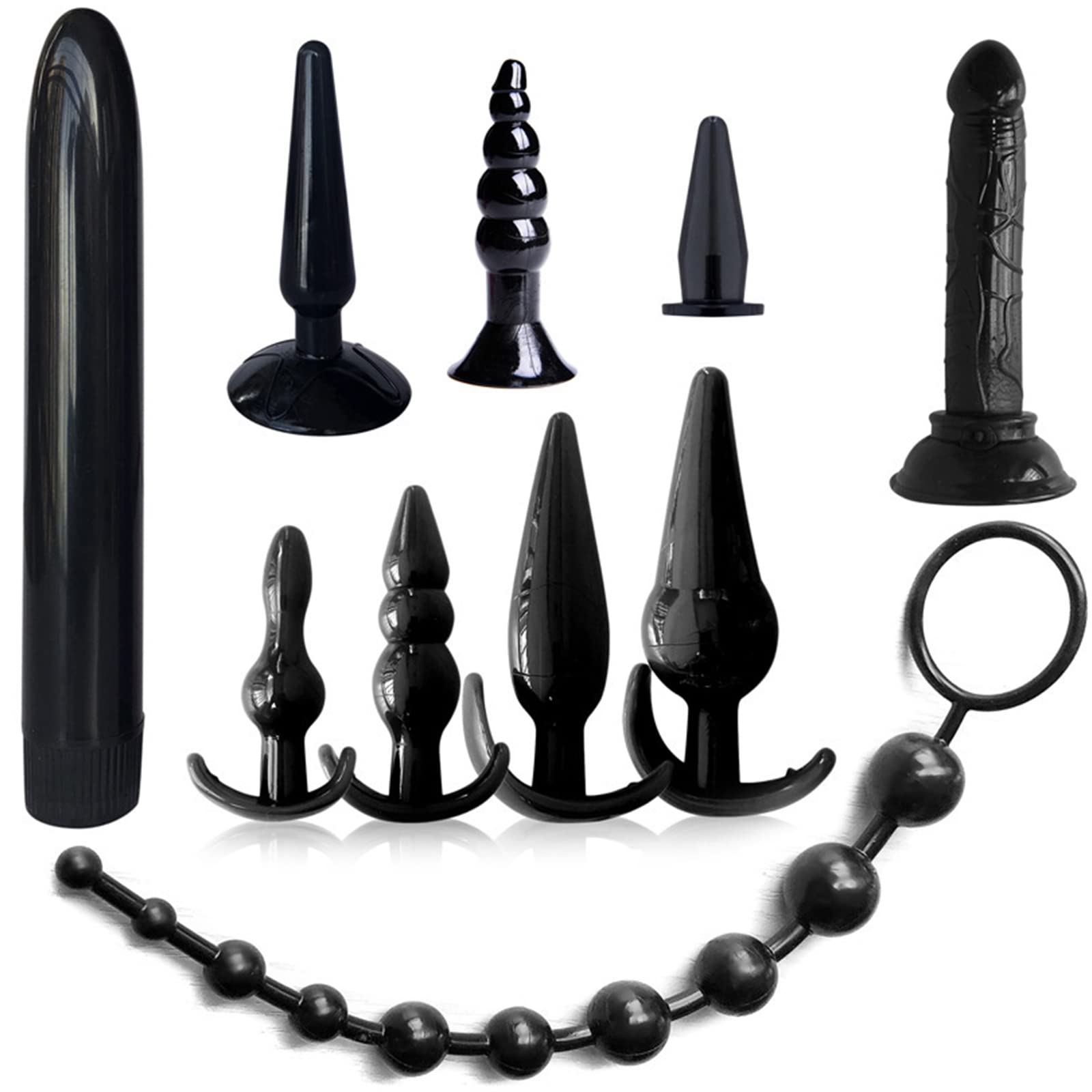 Menottes Bondage Set 26 Pièces,Menottes Lit Plug Anal Godemiché Anneau Pénis,Choker Pinces à Tétons Aspirateur à Tétons Masque Pour Les Yeux Fouet Bâillon Toys