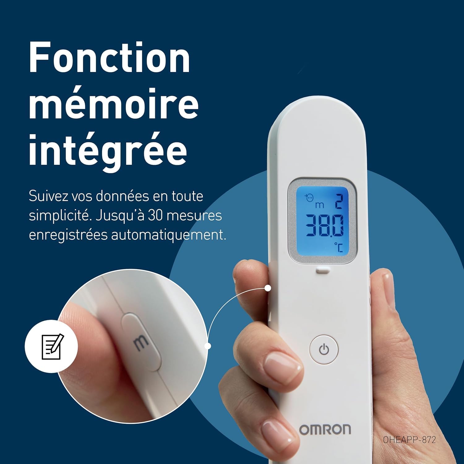OMRON Gentle Temp 730 – Thermomètre frontal infrarouge pour bébés, enfants et adultes – Thermomètre sans contact avec capteur de distance – Mesure précise en 1 seconde