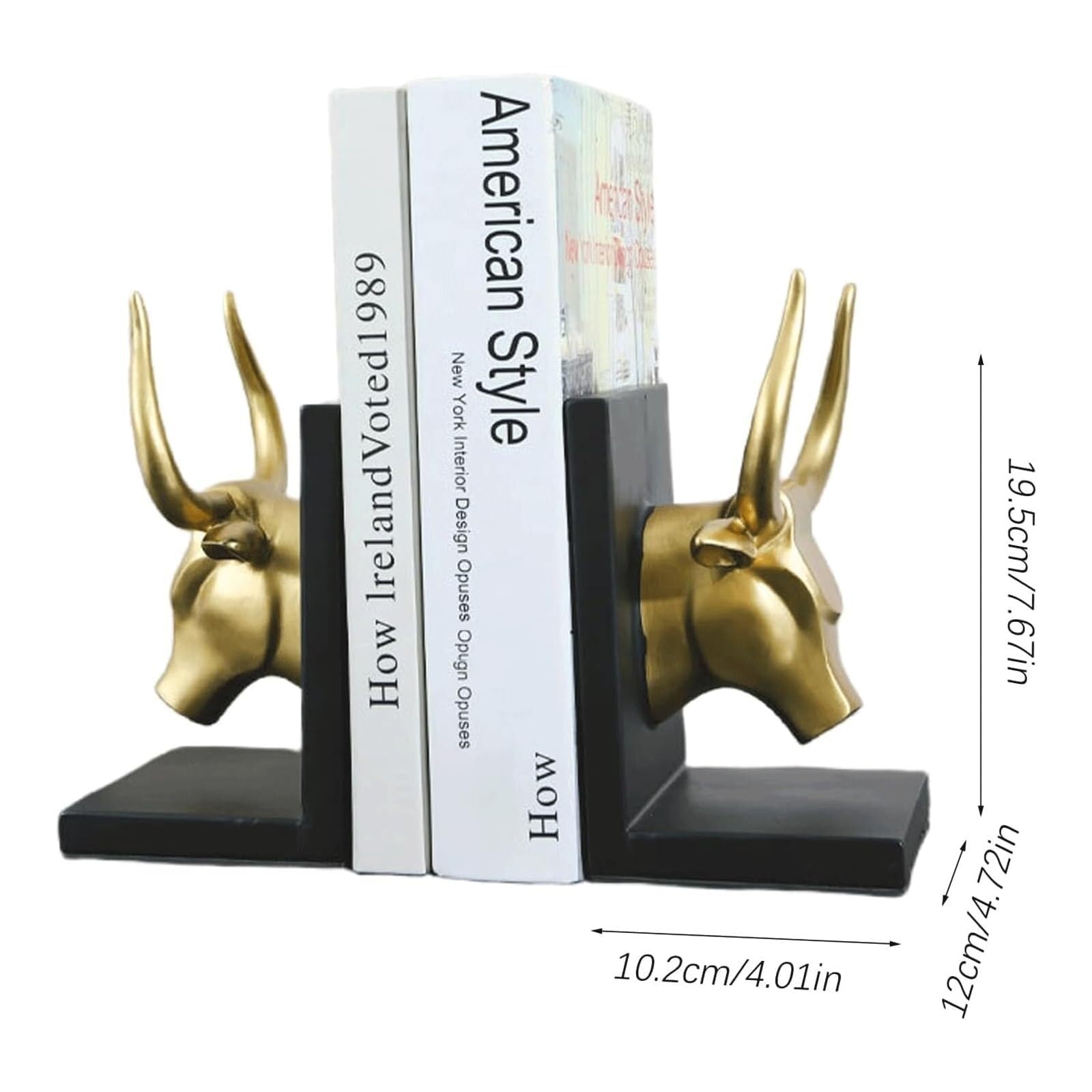 Decorazioni da scrivania Fermalibri resistenti in stile country americano con testa di toro, for scaffali, eleganti Sculture e accessori decorativi