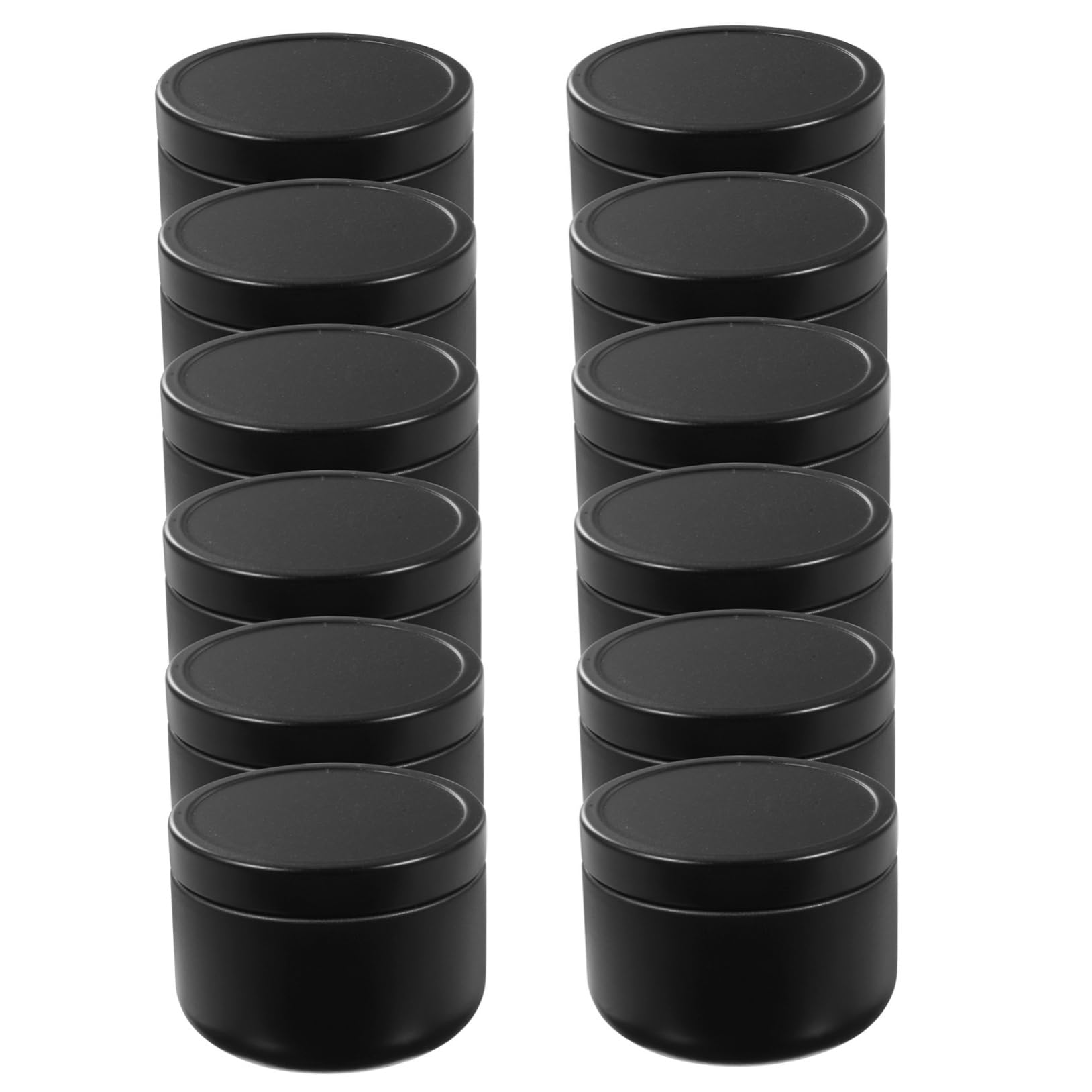 AUTSUPPL 12pcs DIY Candle Jars Lids Tinplate Containers for Homemade Candles Airtight Storage for Crafts Jewelry Sweets Elegant Design Dark Grey