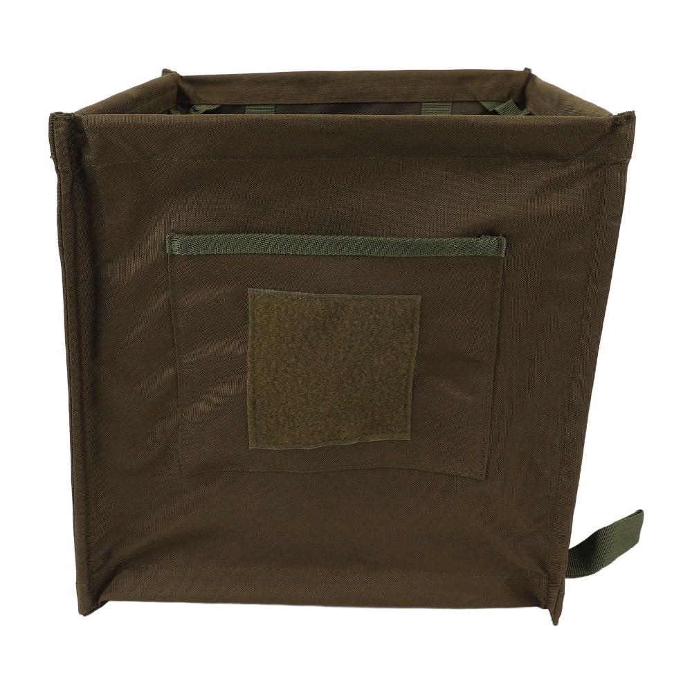Collapsible Outdoor Trash Can 33L Oxford Cloth Storage Basket Organizer Portable Garbage Bin Foldable for Camping Picnic Travel​(Green)