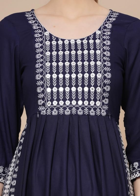 Image of JAIPURFAME Maternity Feeding Kurti with Zipper | Cotton Floral Printed Pregnancy & Nursing Dress | Comfortable & Stylish Maternity Wear for Women | Breastfeeding Kurta with Zipper | Soft & Elegant