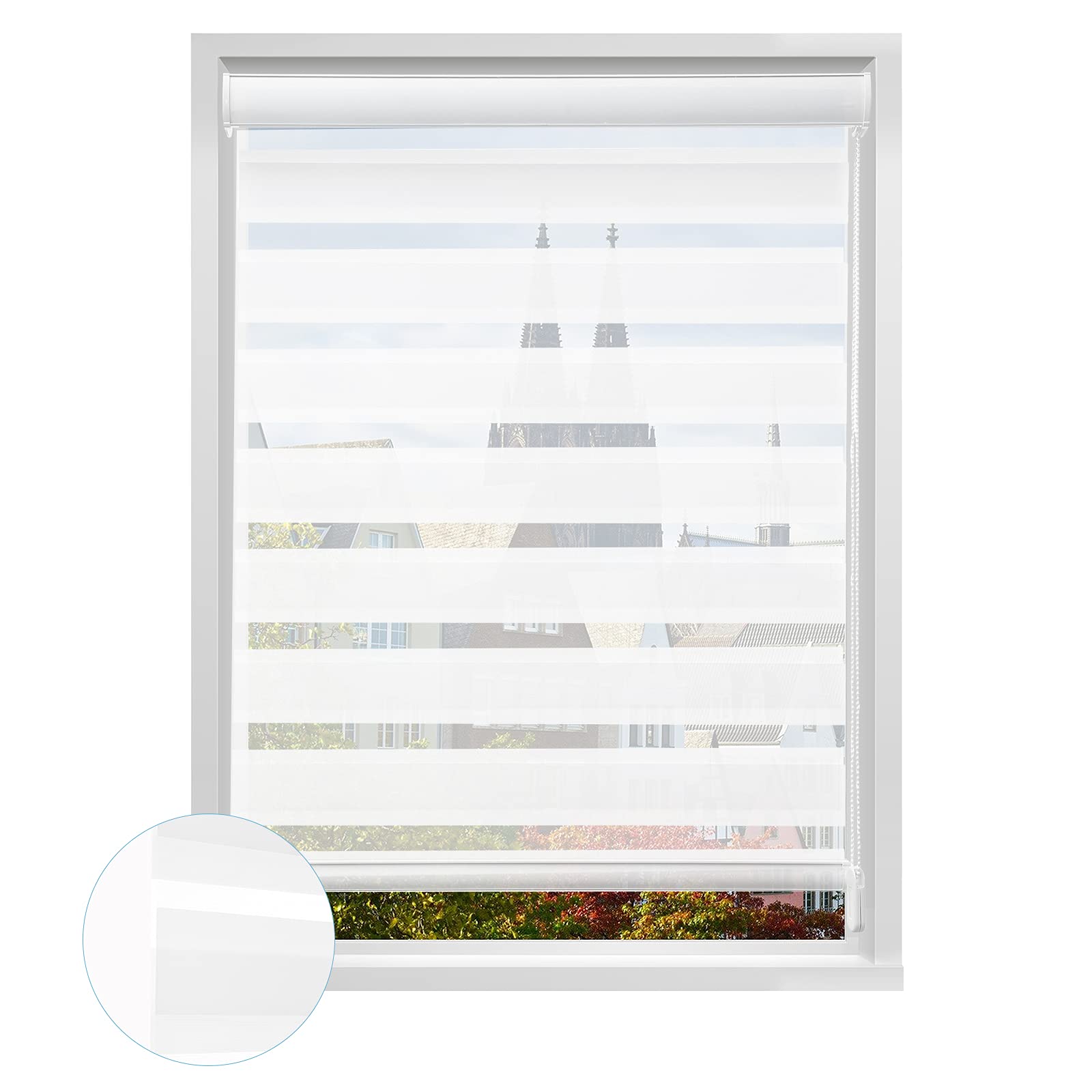 MYshade Custom Zebra Shades Double Rollers Shades for Windows Corded Window Shades Light Filtering Window Treatments Privacy Light Control for Day and Night Easy to Install