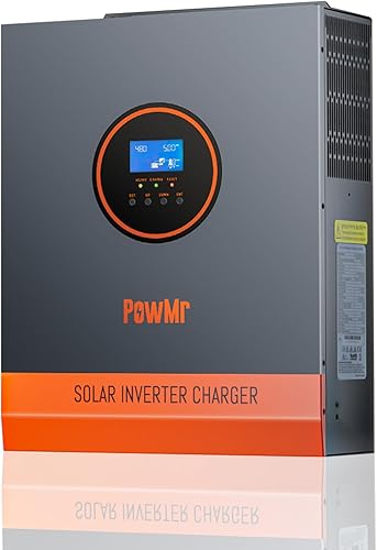 PowMr Inversor híbrido solar de 5500 W, 48 V CC a 220-230 V CA, inversor solar híbrido de 5.5 KW 48 V, controlador de carga MPPT de 100 A, para