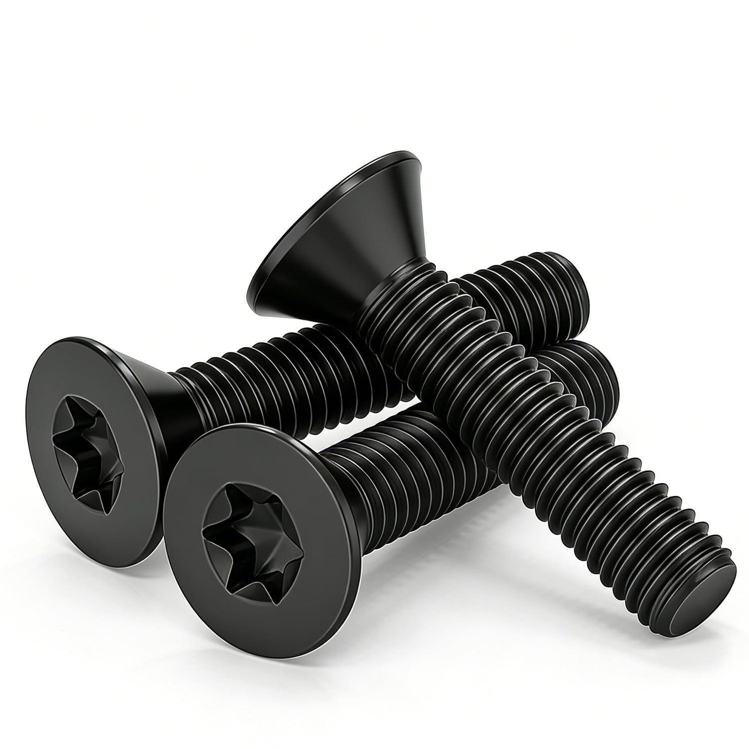 ZEVONDA 50 Stück Senkkopfschrauben Torx Schwarz M3 x 6mm - TX Senkschrauben Edelstahl A2 V2A Maschinenschrauben Senkkopf Schrauben für Maschinen, Möbel, Holz