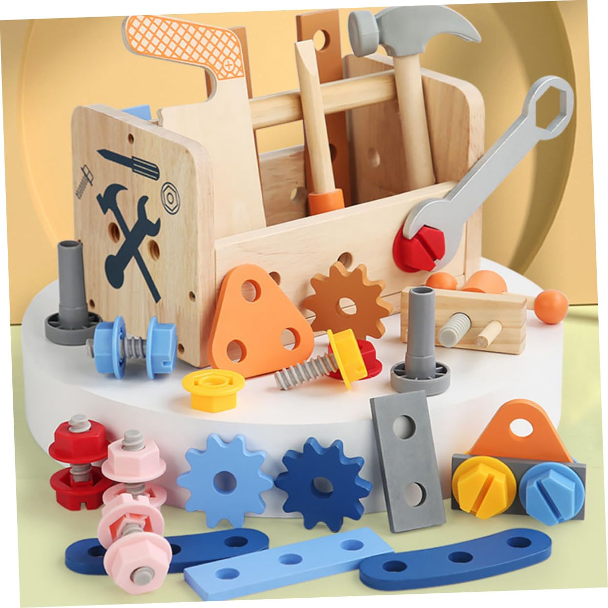 Juego de Herramientas de Madera Portátil, 1 Set, para Niños