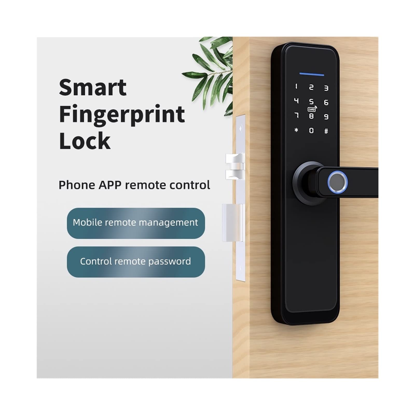 Inteligentny zamek do drzwi kompatybilny z Zemismart WiFi Smart Handle Blokada drzwi Cewka Inteligentny zamek bezpieczeństwa z kodem kluczowym i inteligentną aplikacją do śledzenia blokady (Kolor :