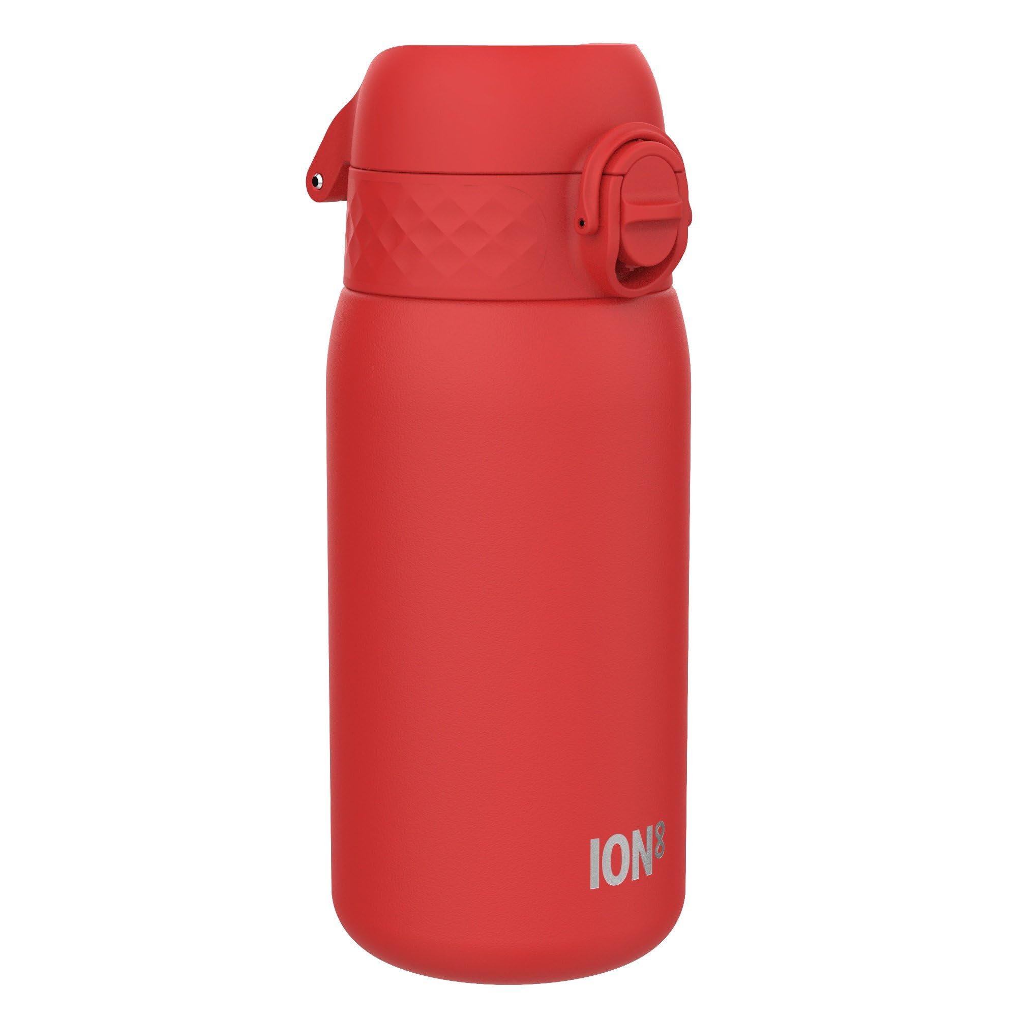 Ion8 Lightweight Steel Kids Water Bottle, 400ml/13oz, Non-Insulated, Leak Proof, Easy to Open, Secure Lock, Dishwasher Safe, Fits Cup Holders, Carry Handle, Metal Water Bottle