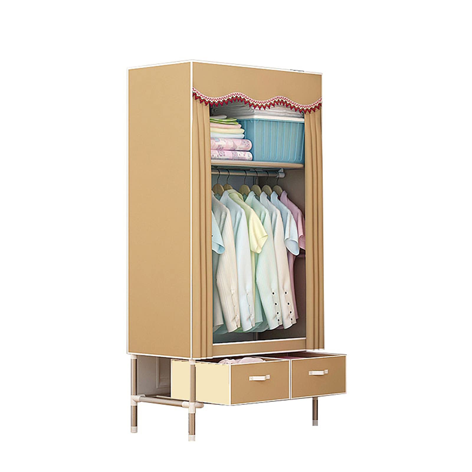 Armoire en toile 170x120 cm avec tiroir et cloison étanche