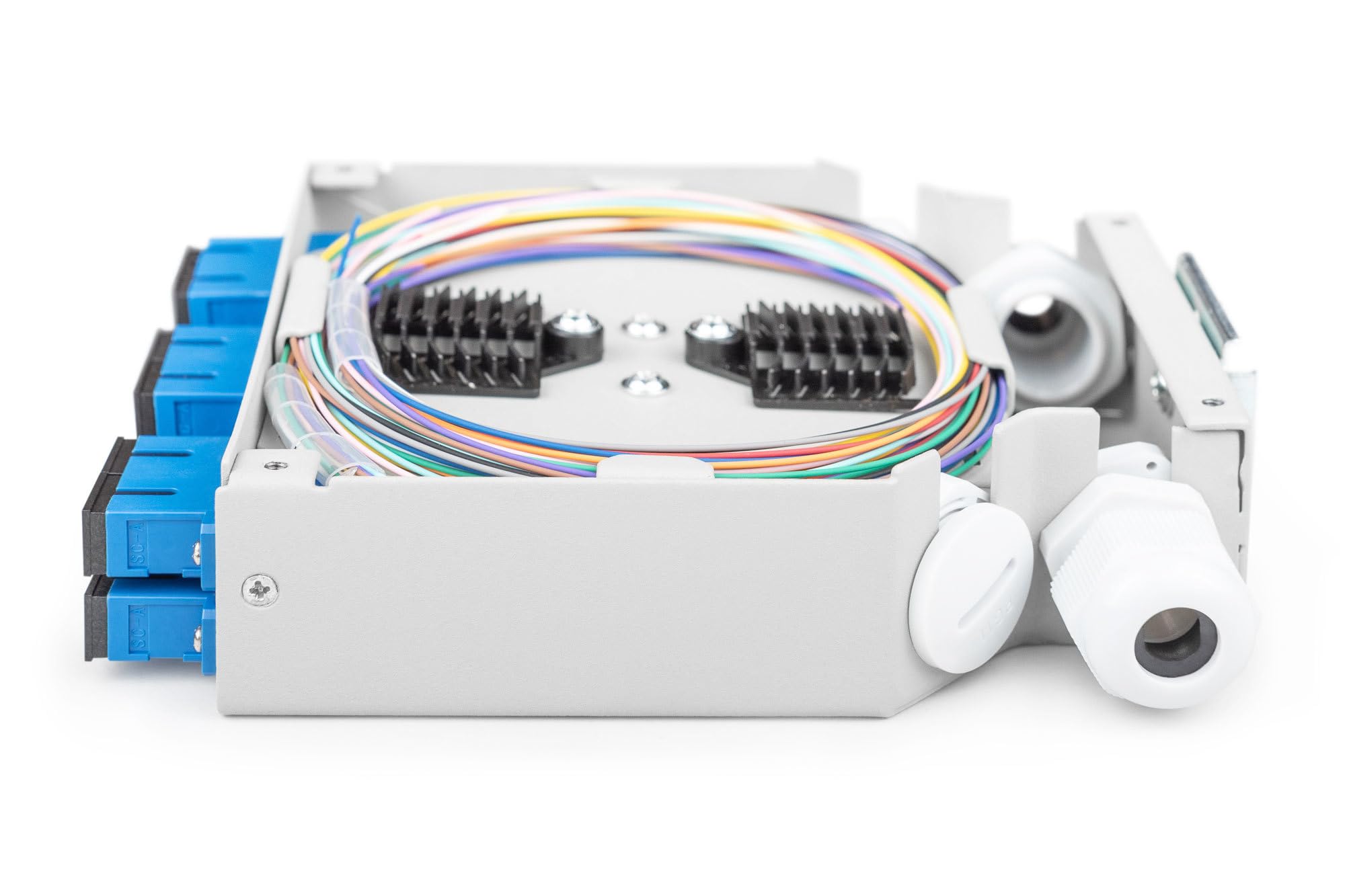 DIGITUS Scatola per guida top-hat in fibra ottica, OS2, equipaggiata, con adattatore SC e pigtail