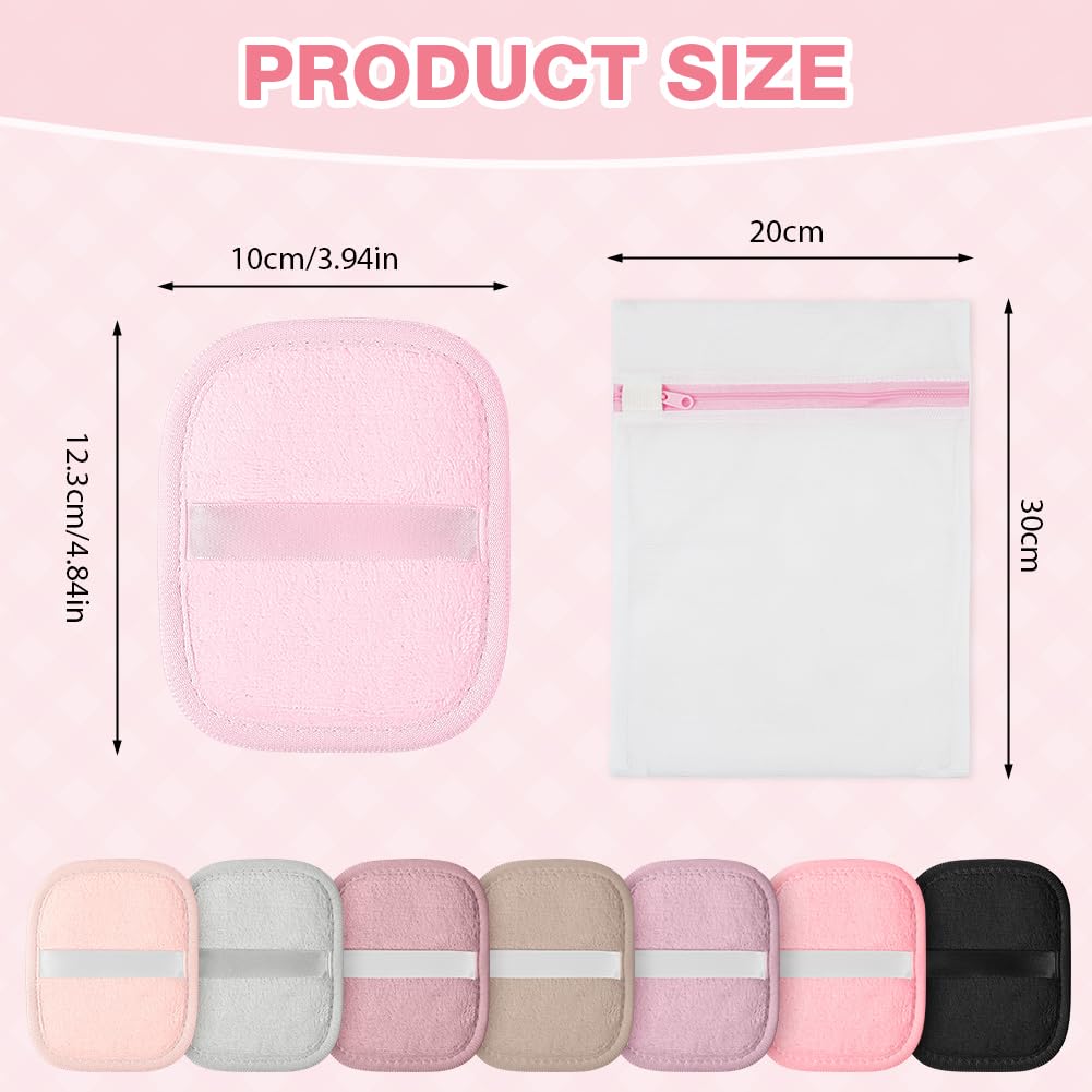 AOOWU 8 Pezzi Dischetti Struccanti Riutilizzabili, Dischetti Struccanti Lavabili con Sacchetto Lavanderia, Cuscinetti Struccare Super Morbido Flanella Double-Face, Pulizia del Viso e Degli Occhi