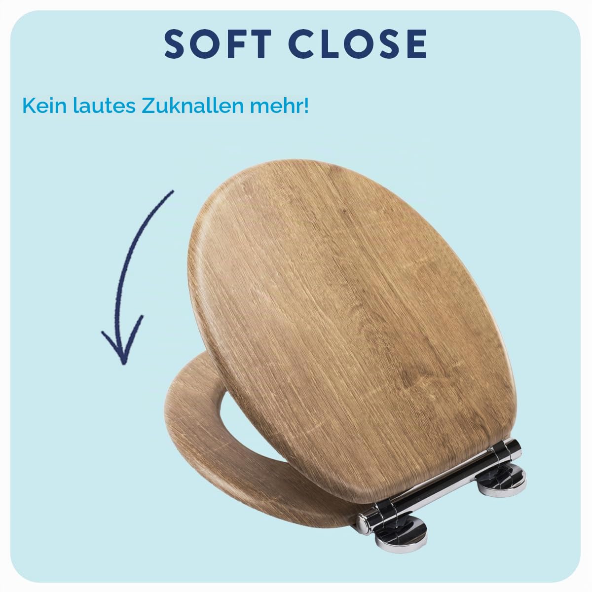Croydex Ontario WC Sitz mit Absenkautomatik aus Holz – Flexi-Fix Einfache Montage - Schnellverschluss für einfache Reinigung – Antibakterieller toilettendeckel - Teakholz-Effekt