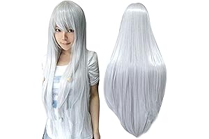 Silver Wig For Women Cosplay | Hair Cap & 32Inch/80cm Silver Cosplay Wig