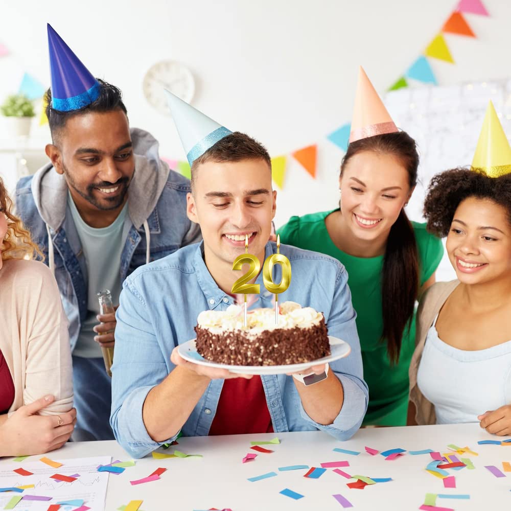 Amazon.co.jp: ゴールド 20歳の誕生日 ナンバーキャンドル