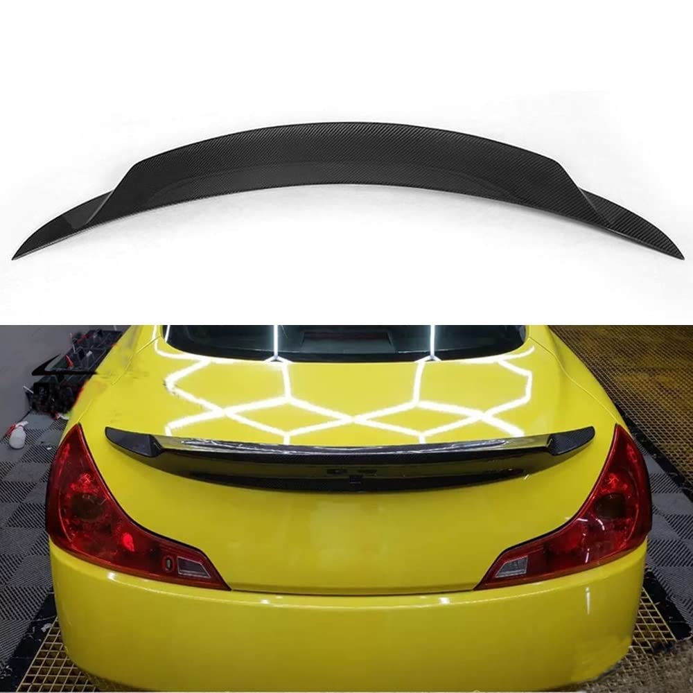 Dla Infiniti G37 2-drzwiowe Coupe Na Podróż Akcesoria Do Stylizacji Samochodów Z Włókna Węglowego/FRP Tylny Spojler Bagażnika Samochodu Skrzydło Boot Lip(Carbon Fiber)
