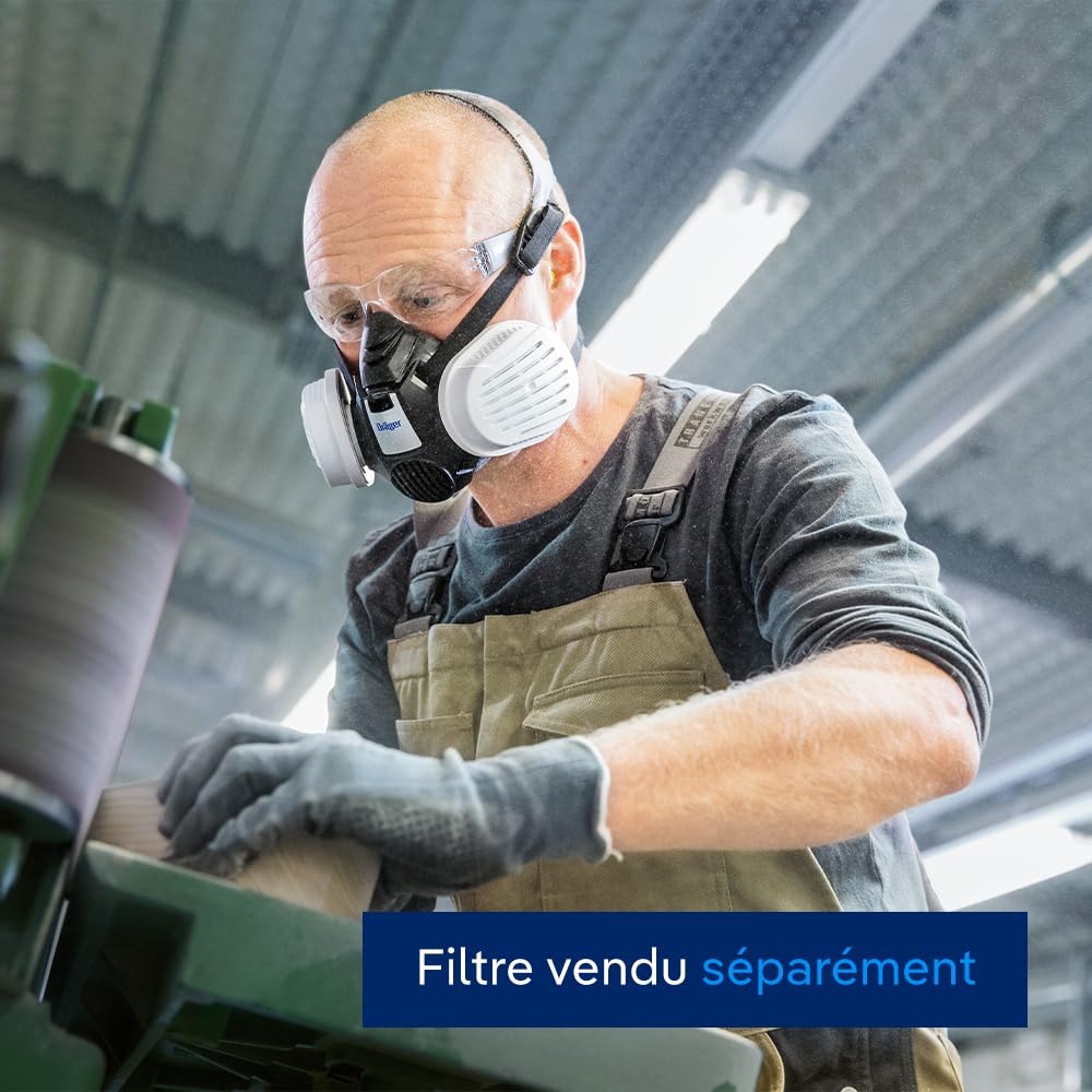 Dräger X-plore 3500 Demi-masque respiratoire réutilisable pour une utilisation avec filtres à baïonnette interchangeables Taille M