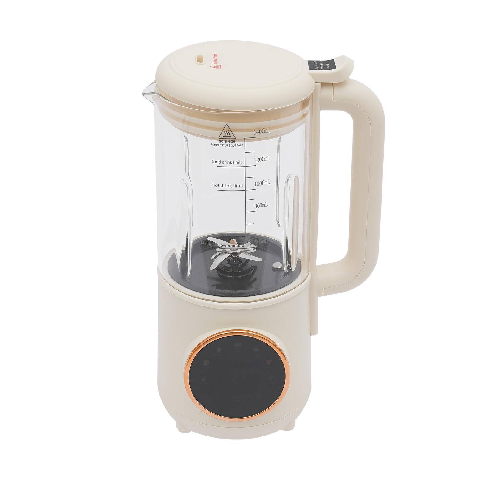 Macchina per latte di noci 1400 ml, spremiagrumi automatico latte di soia con 16 lame, display touch LED, funzione di mantenimento in caldo per 6 ore e autopulente per latte vegetale fatto in casa