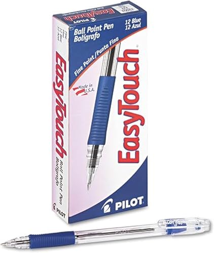Pilot Productos - Pilot - Bolígrafo EasyTouch, tinta azul, fina, docena - Se vende como 1 docena - Cañón audaz y equilibrado y agarre ajustado. -