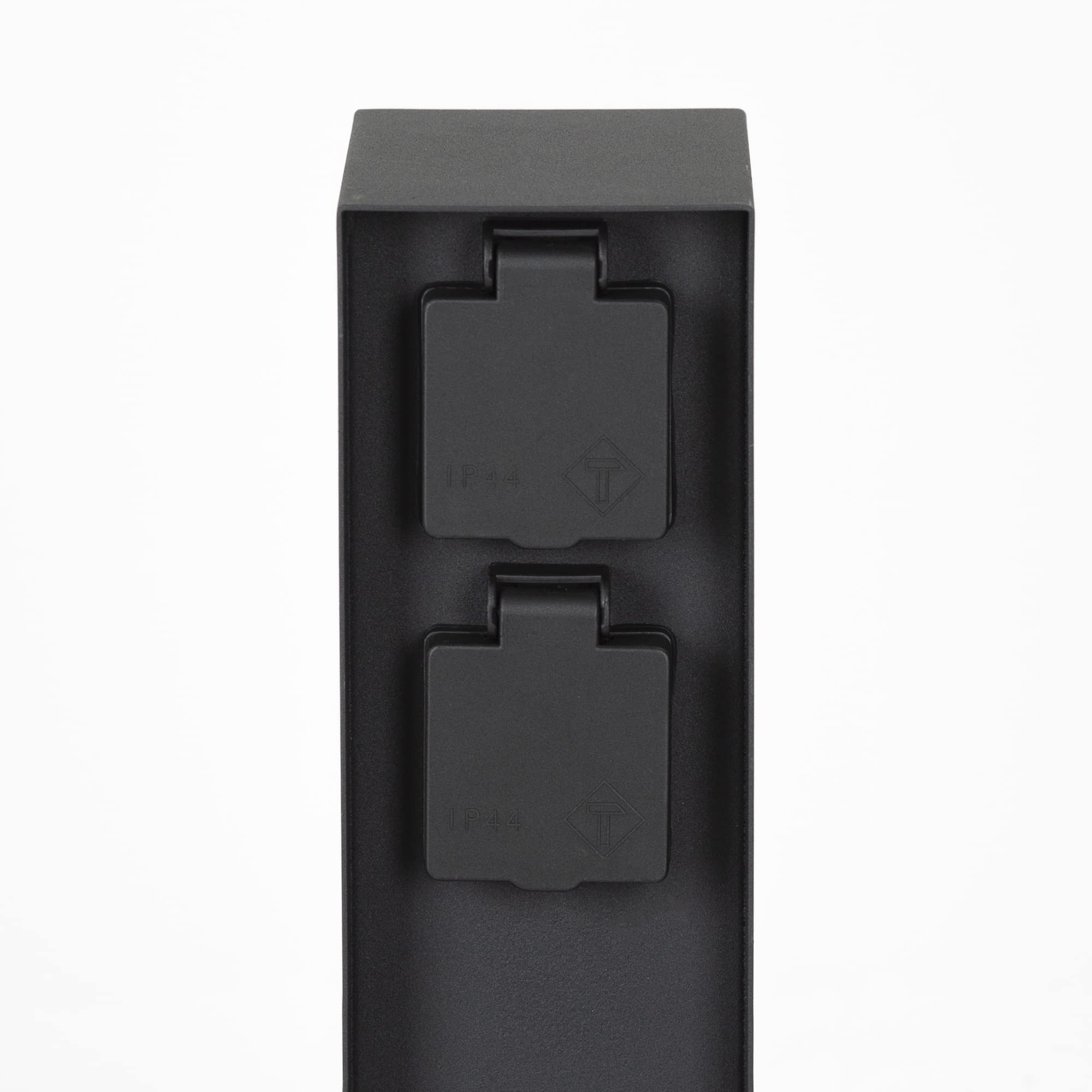 KS verlichting - Charge sensor steckdose - IP44 Edelstahl im Schwarz Pulverbeschichtet 220-240 V für aussen
