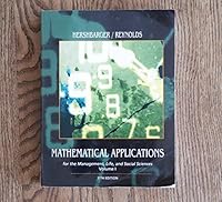 Mathematical Applications for the Management, Life, and Social Sciences Volume 1 1305757777 Book Cover