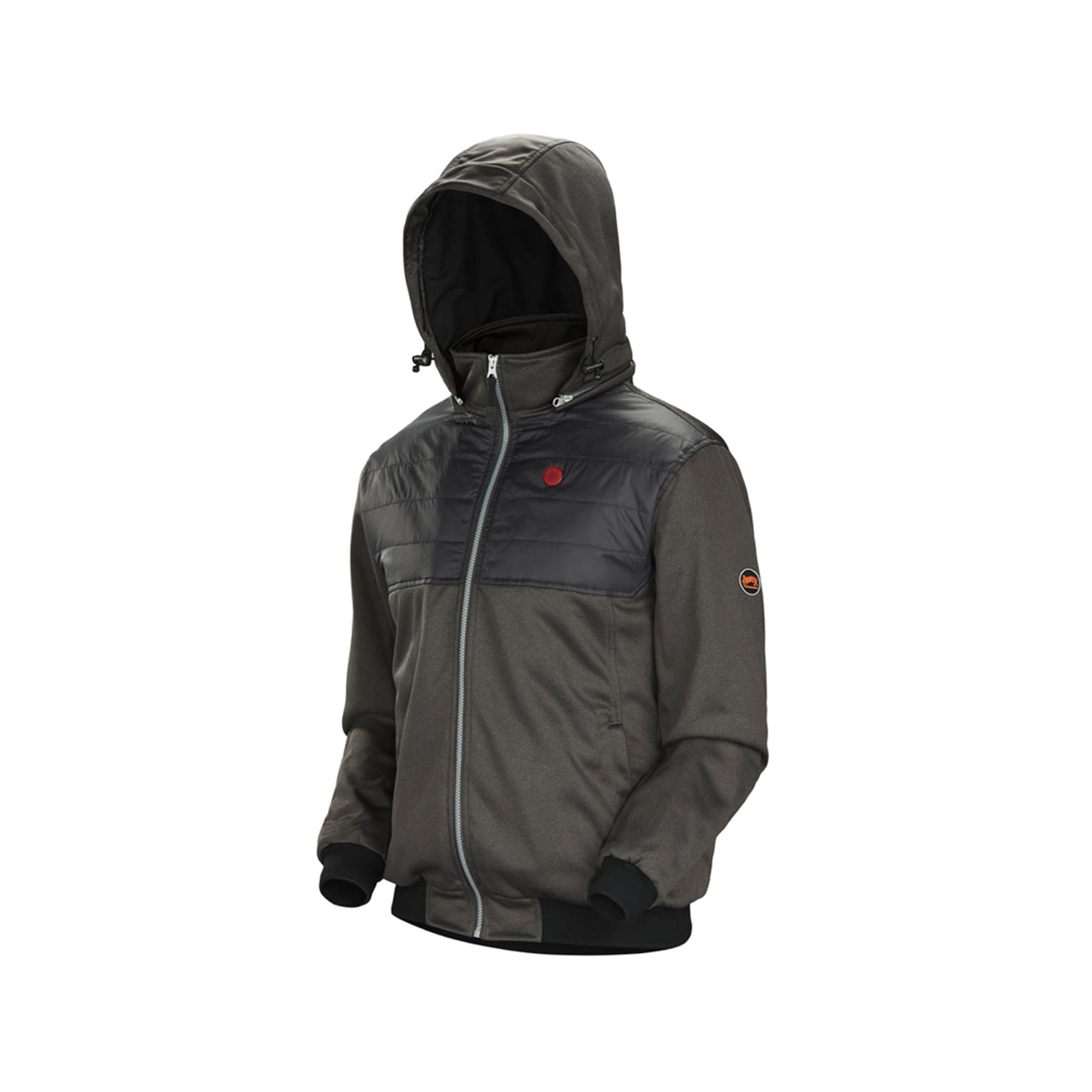 Pioneer Men's Heated Fleece Hooded Jacket with Detachable Hood - Winter Jacket For Construction, Warehouse Workers